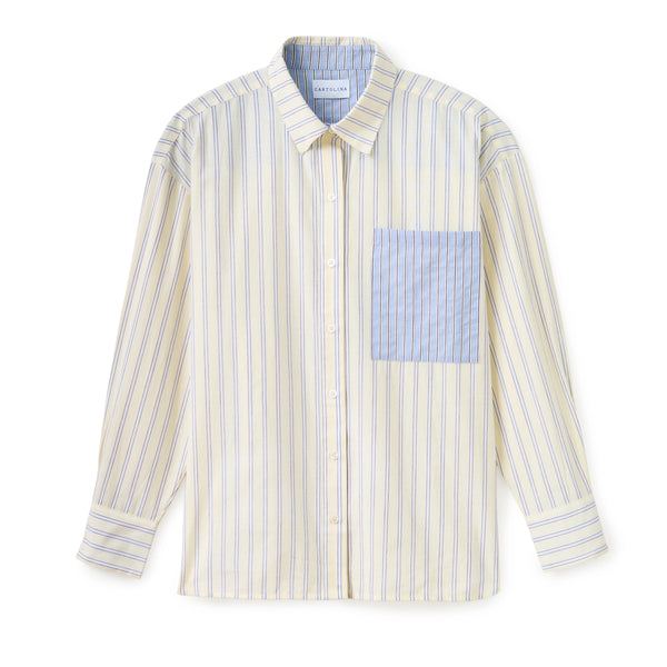 Penelope Button Shirt-Banana Stripe