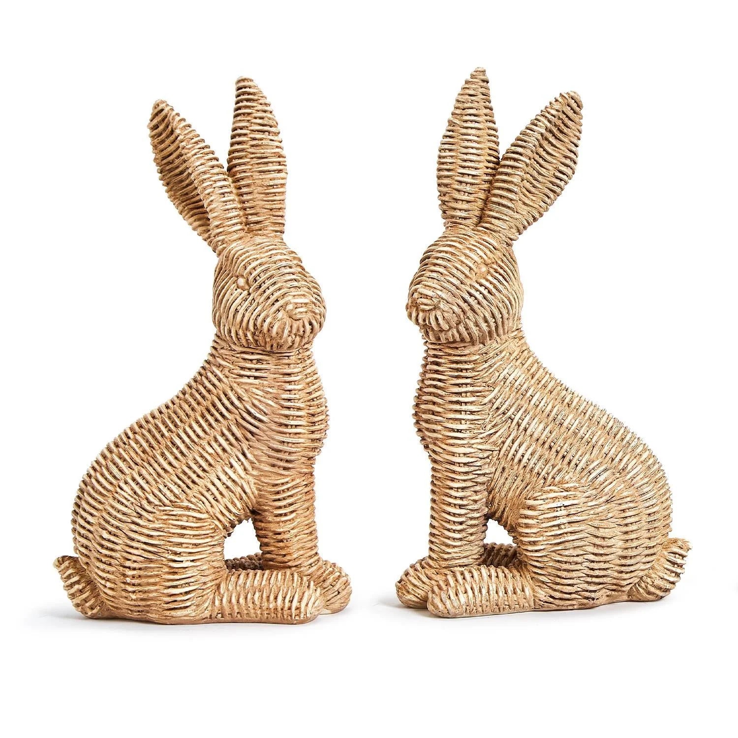 Rattan Weave Easter Bunnies Set of 2