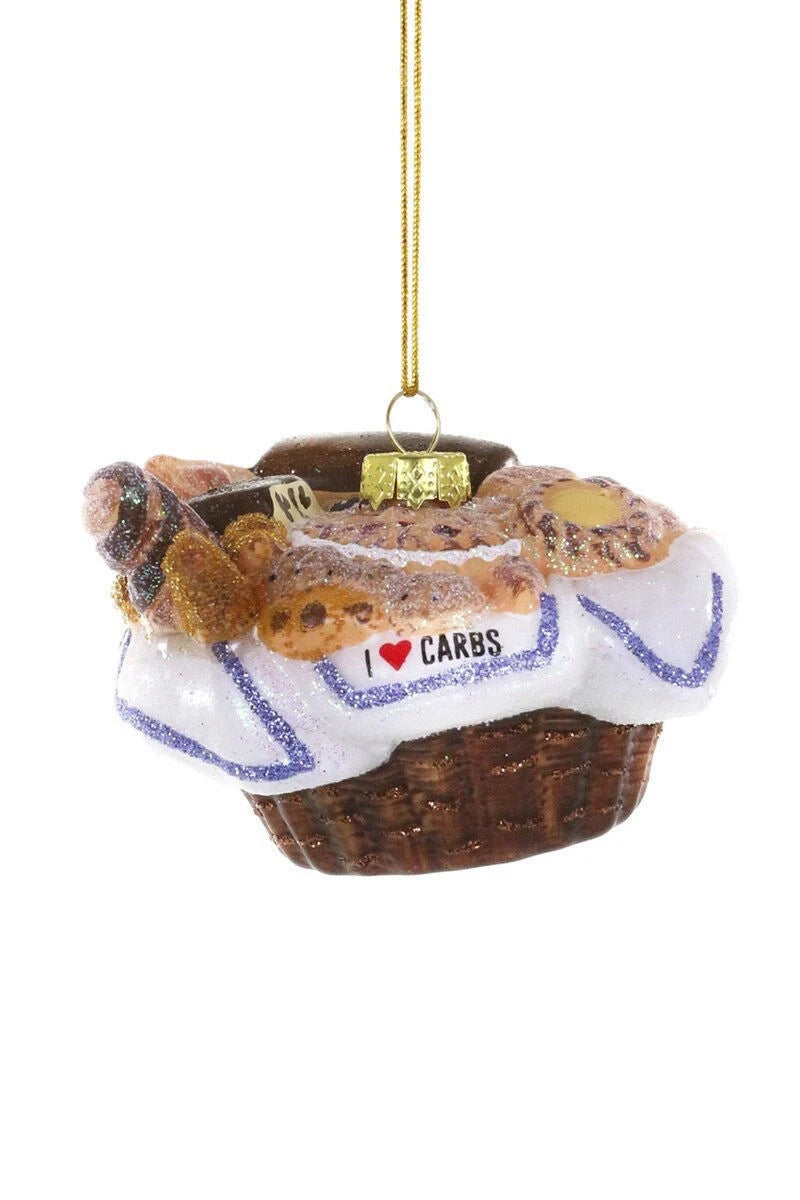 Glass 'I Love Carbs' Ornament