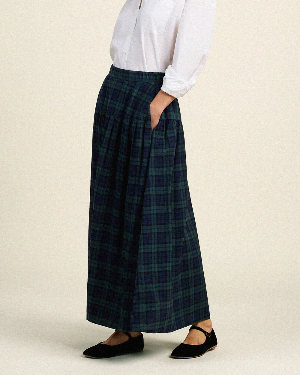 Felicity Plaid Midi Skirt
