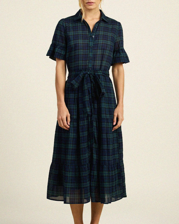 Martiana Plaid Midi Dress