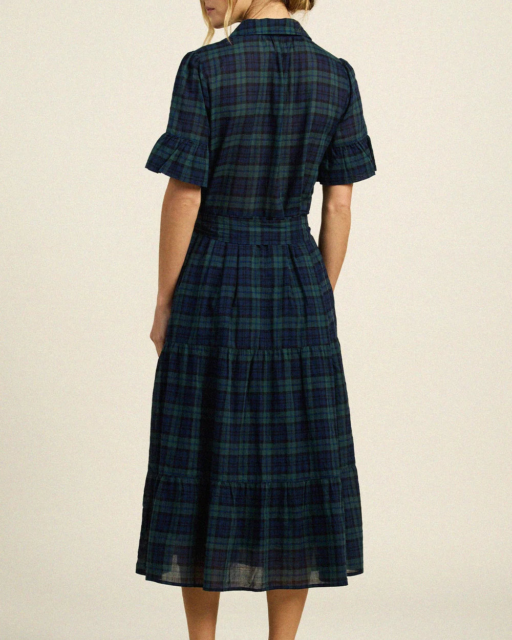 Martiana Plaid Midi Dress