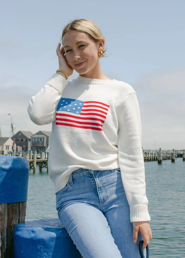 Classic Crew American Flag Ivory