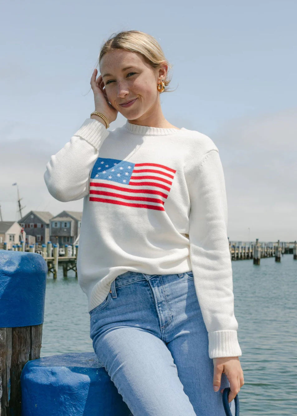 Classic Crew American Flag Ivory