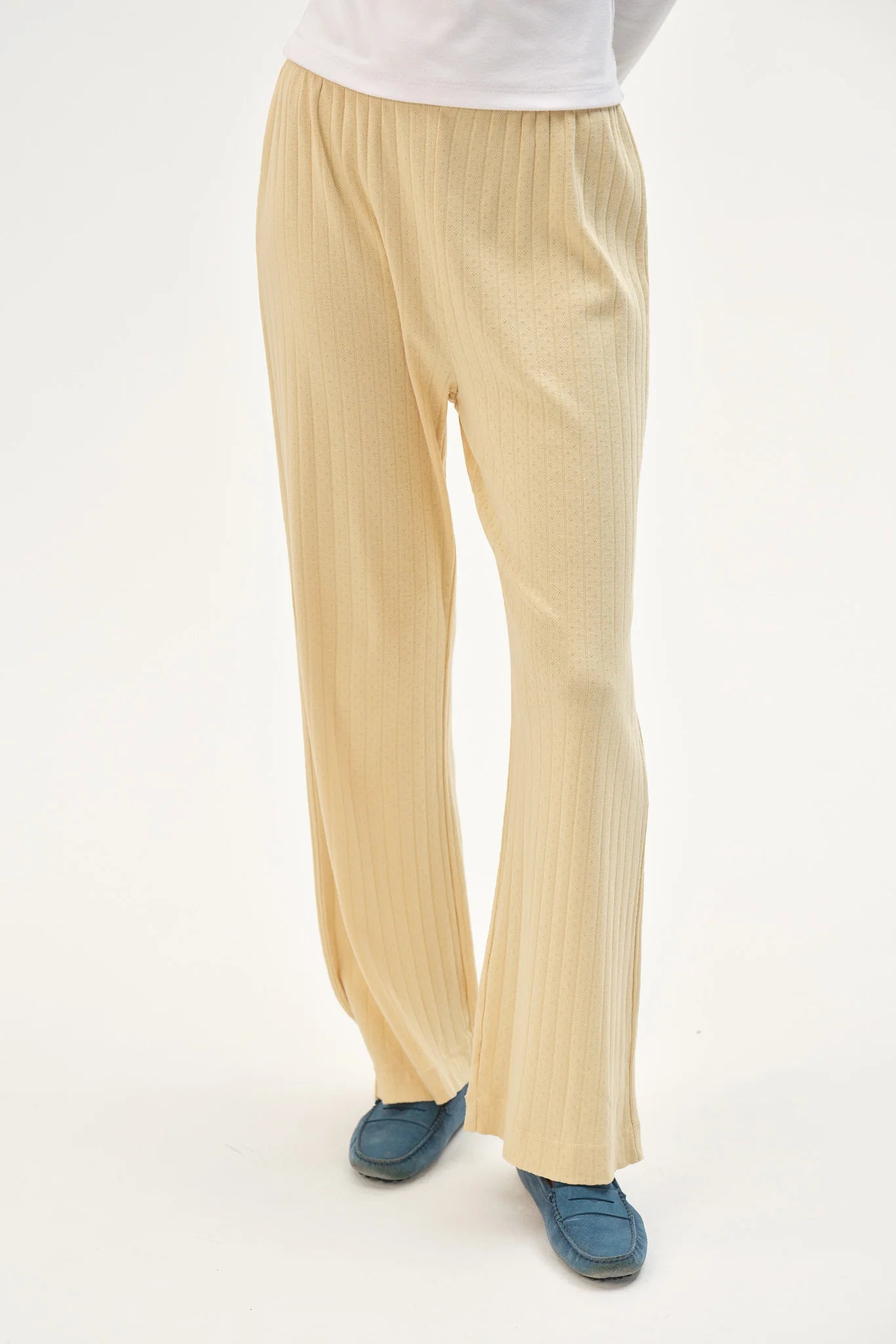The Pointelle Butter Simple Crop Pant