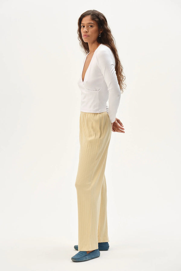 The Pointelle Butter Simple Crop Pant