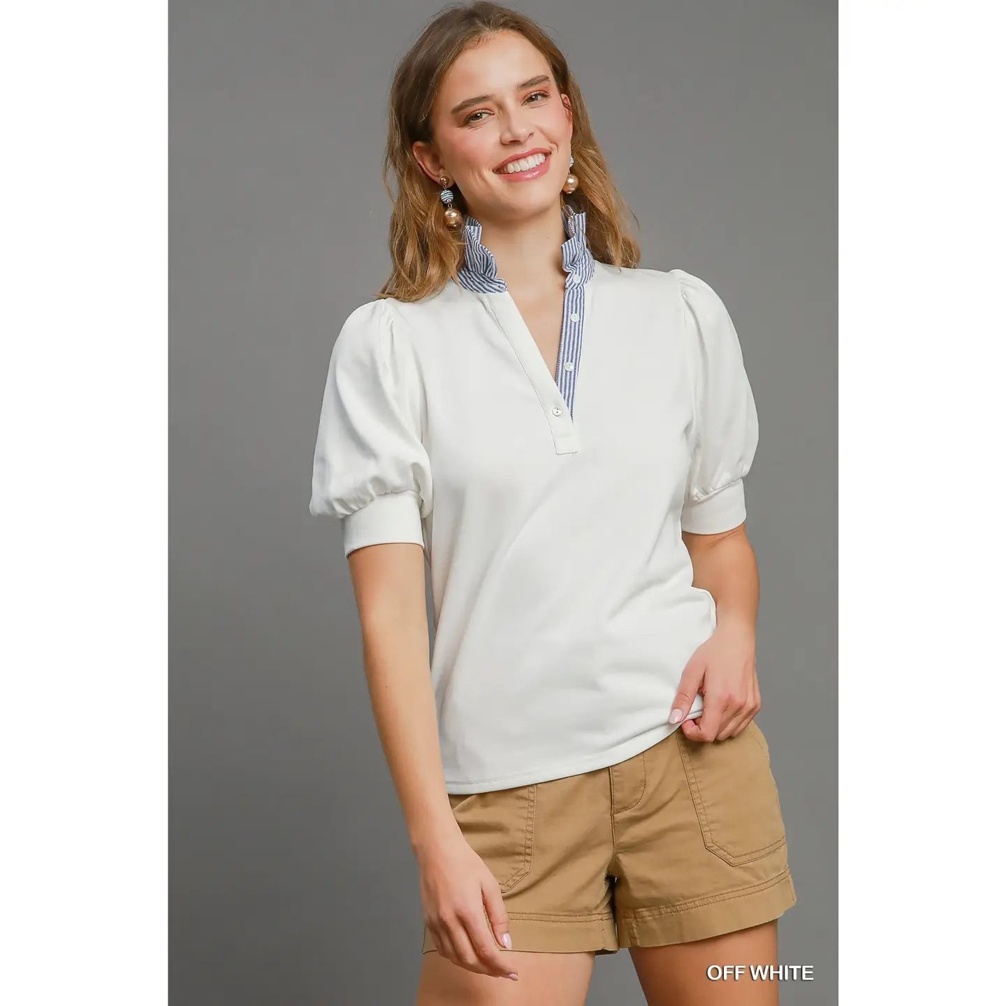 Jane High Ruffled Neck Top