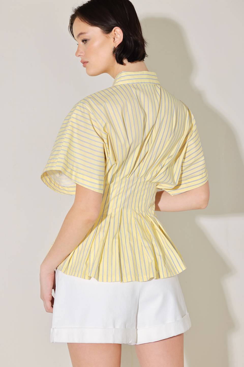 Striped Yellow Woven Top