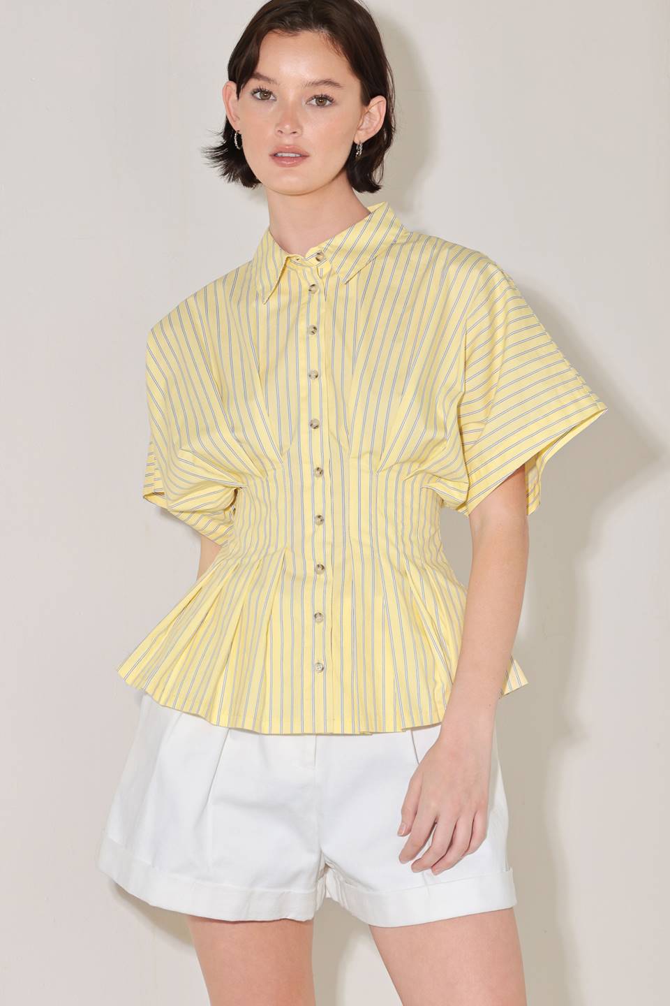 Striped Yellow Woven Top