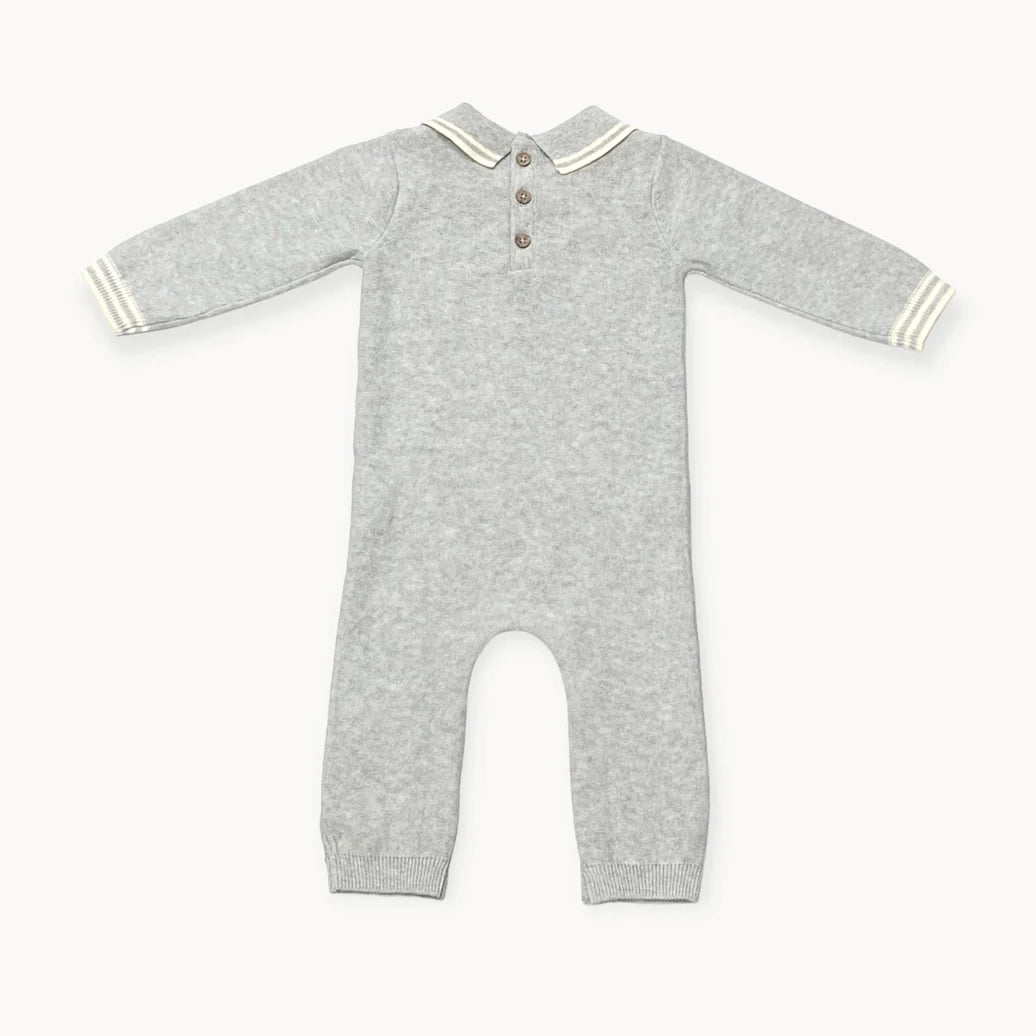 Milan Knit Collar & Cable Baby Jumpsuit