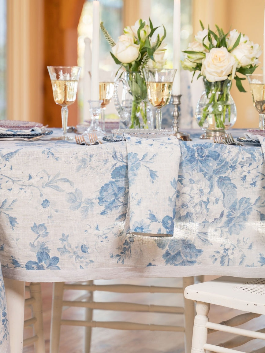 Eternal Rose Linen Tablecloth
