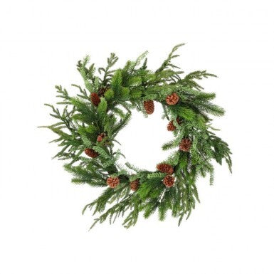 24”Real Touch Norfolk/Spruce/Juniper Wreath