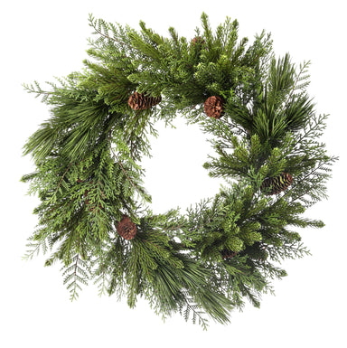 Regency Deluxe Mixed  Pine, Cedar, and Pinecone 24" Wreath