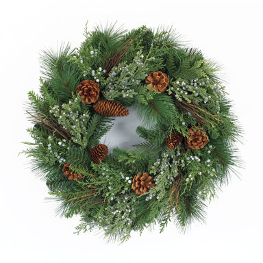 Pine and Juniper Wreath 22.25"