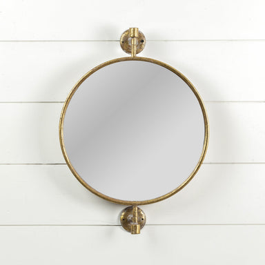 16" Round Gold Wall Mirror