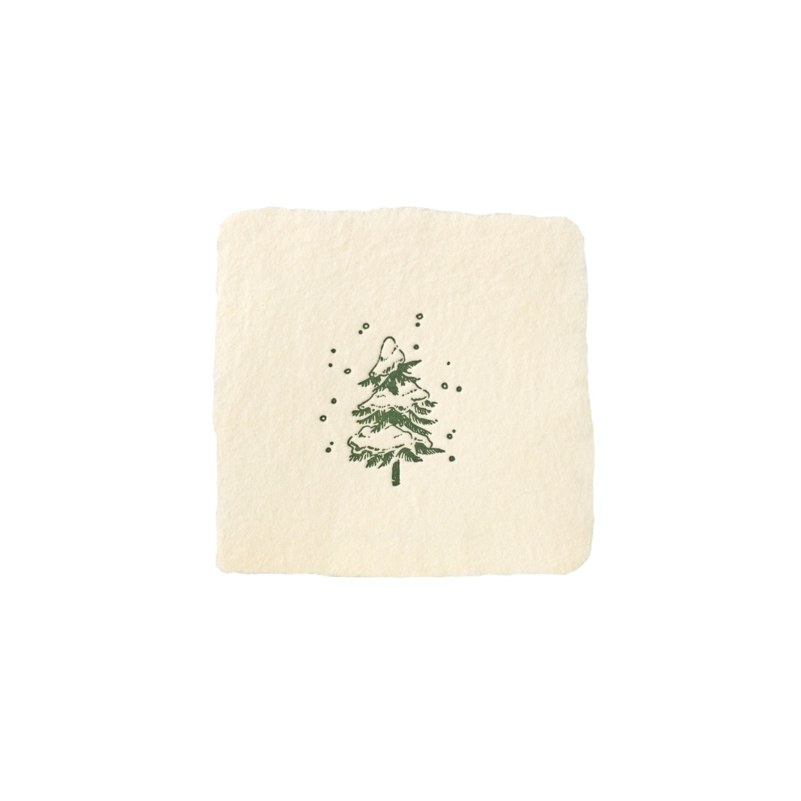 Snowy Pine Tree Handmade Paper Letterpress Petite Charm