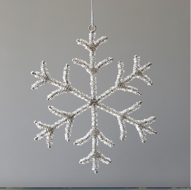 Glass Beaded Snowflake Ornament, Small
