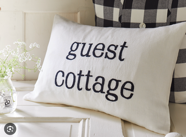 Guest Cottage Linen Pillow 16" x 24"
