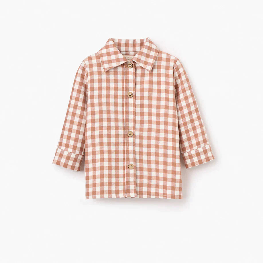 Rust Gingham Button Down