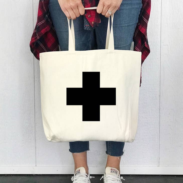 Swiss Cross Canvas Tote Bag