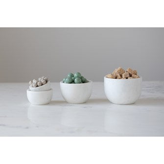 S/4 4" Round Marble Bowls