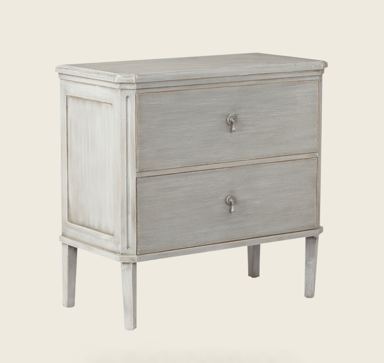 Oka Rocca Small Painted Wood Chest of Drawers - Gray