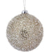 5" GLASS DIMPLED BEADED BALL ORNAMENT