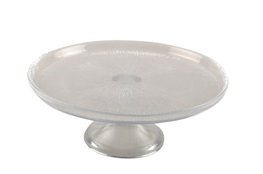 Fusion Sm. Glass Cake Plate 7.85" Dia- ST - Clear
