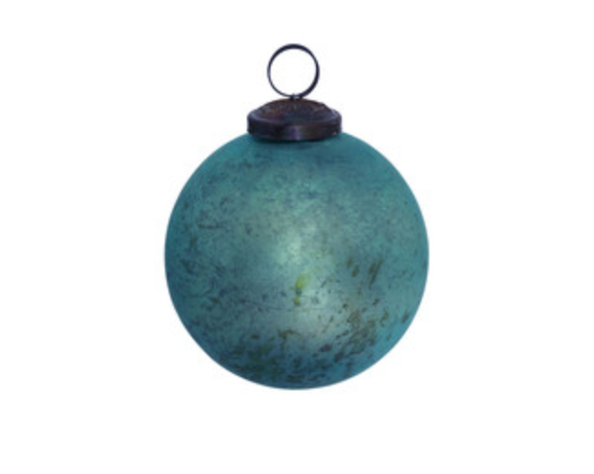 Blue/Green Glass Ornament Medium
