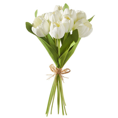 15" Real Touch White Tulip Bundle