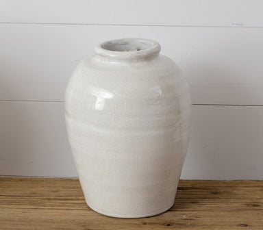Crackled Vase - Small, White