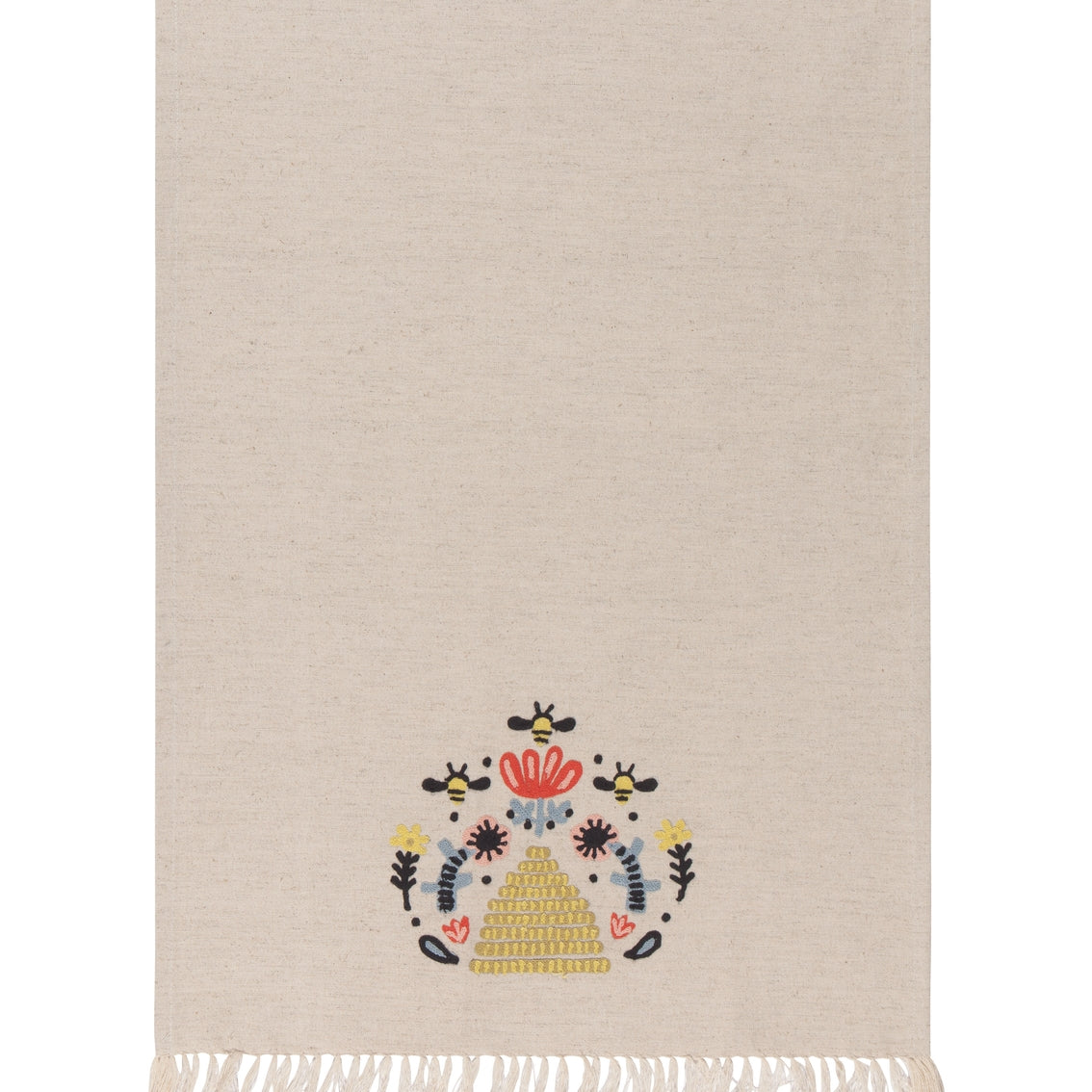 Frida Embroidered Cotton Linen Kitchen Towel