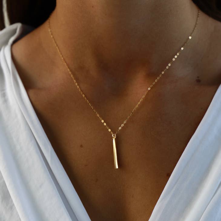 Gold Petite Bar Necklace