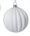 Quilted Pattern Matte White Glass Ball Ornament