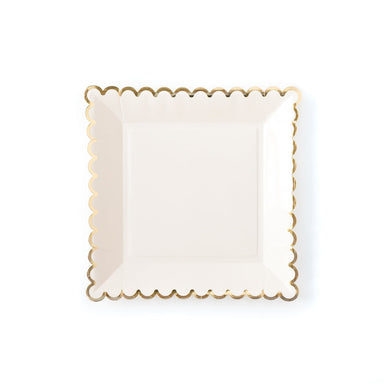 Square Paper Plates 9"- Cream