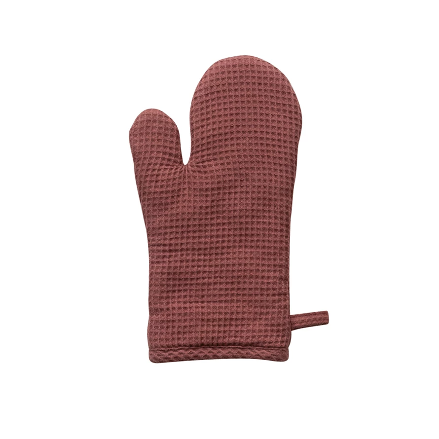 Linen & Cotton Waffle Oven Mitt