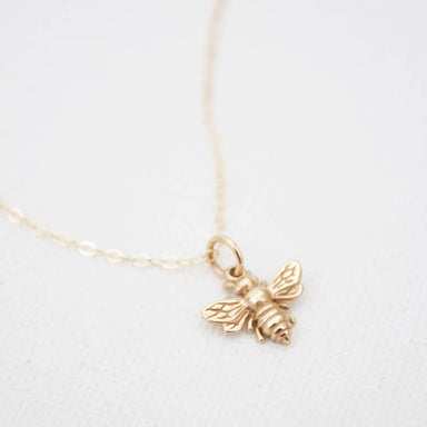 Gold Bee Charm Necklace