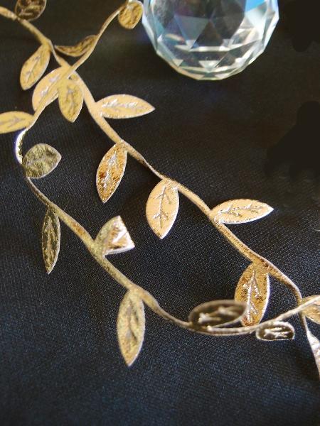 Gold Leaf Ribbon BY THE YARD