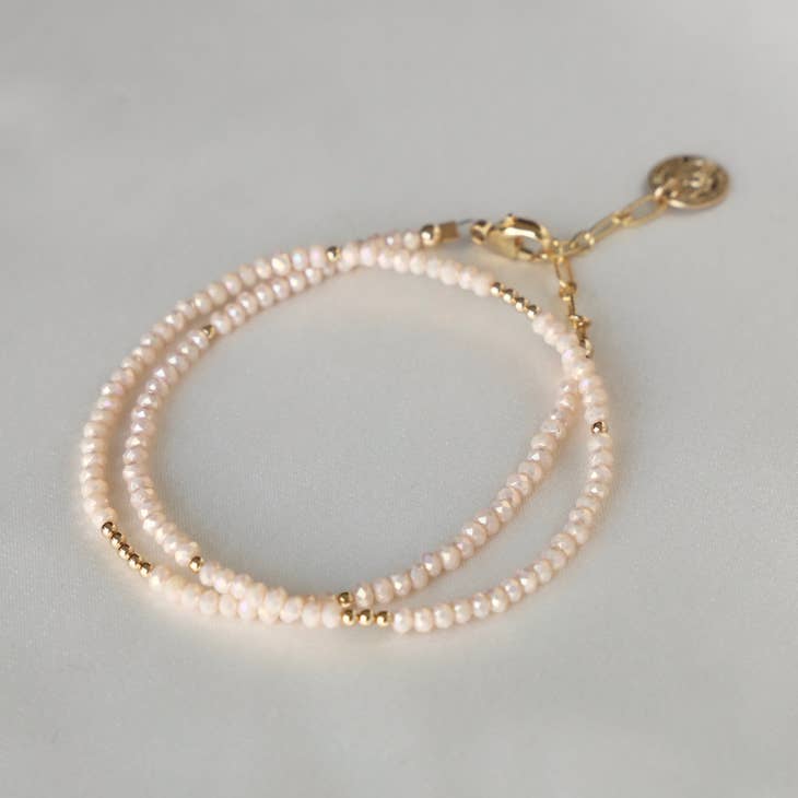 Pink Opal Petite Double Wrap Bracelet