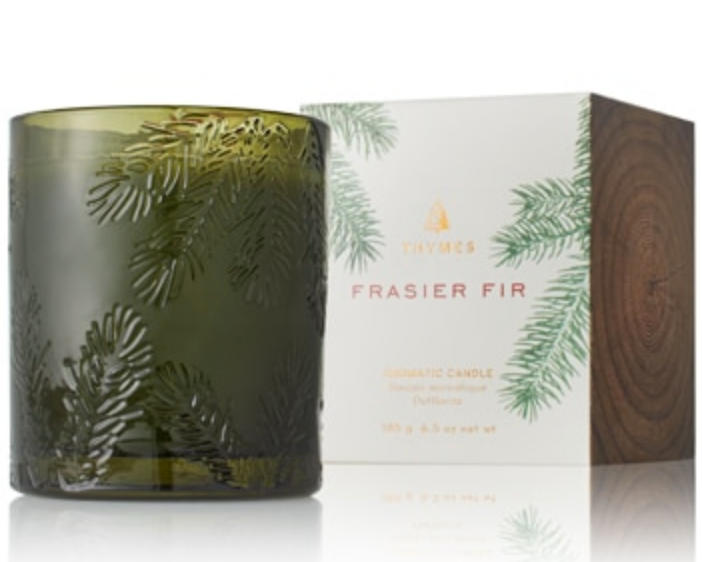 Frasier Fir Candle, Molded Green Glass