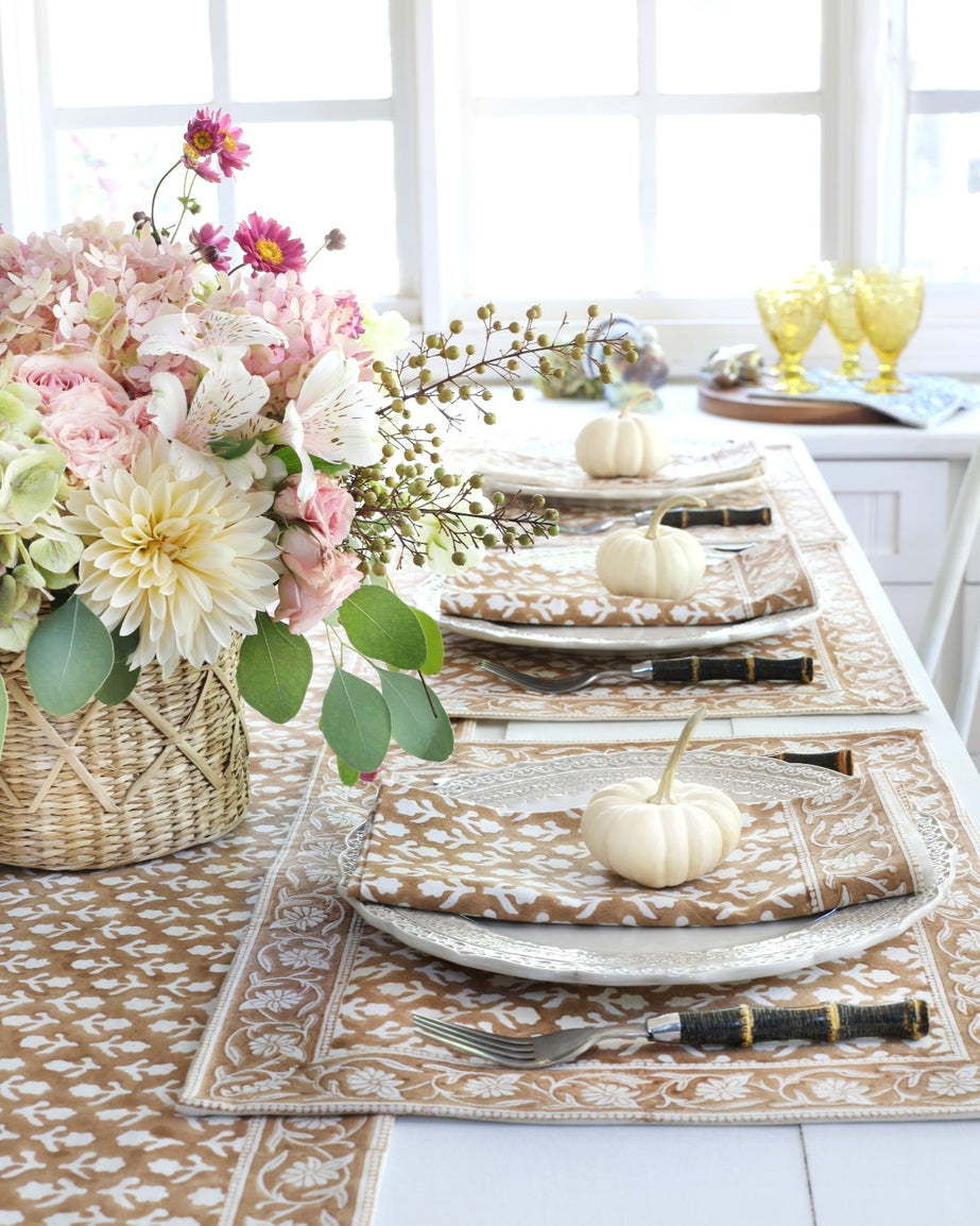 Tablecloth Charlotte Caramel