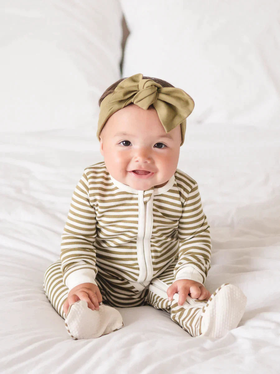 Organic Baby Peyton Footed Sleeper - Greely Stripe